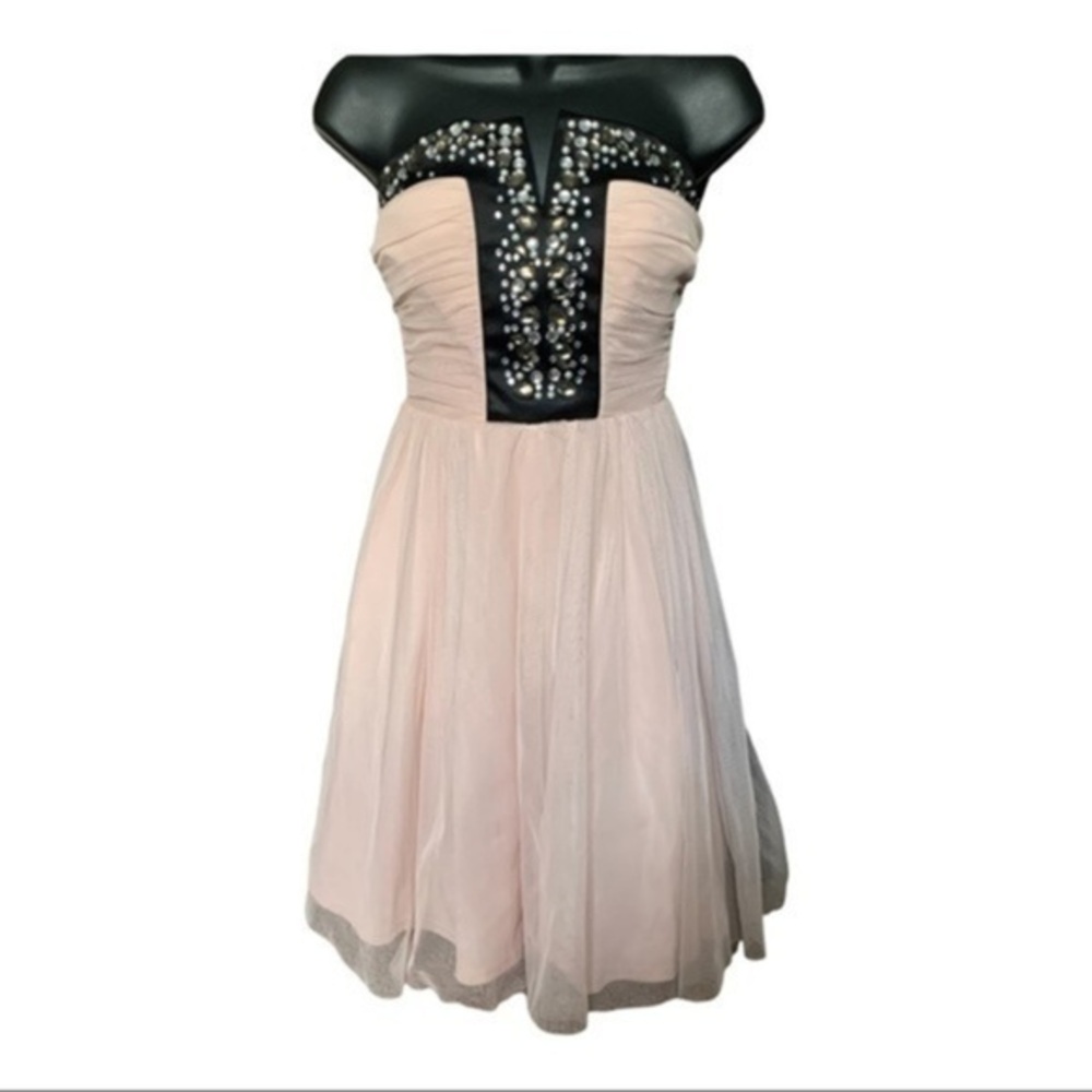 Mystic ANTHROPOLOGIE Pink Embellished Tulle Dress